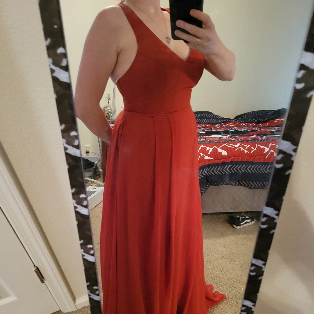 Rust bridesmaid dress
